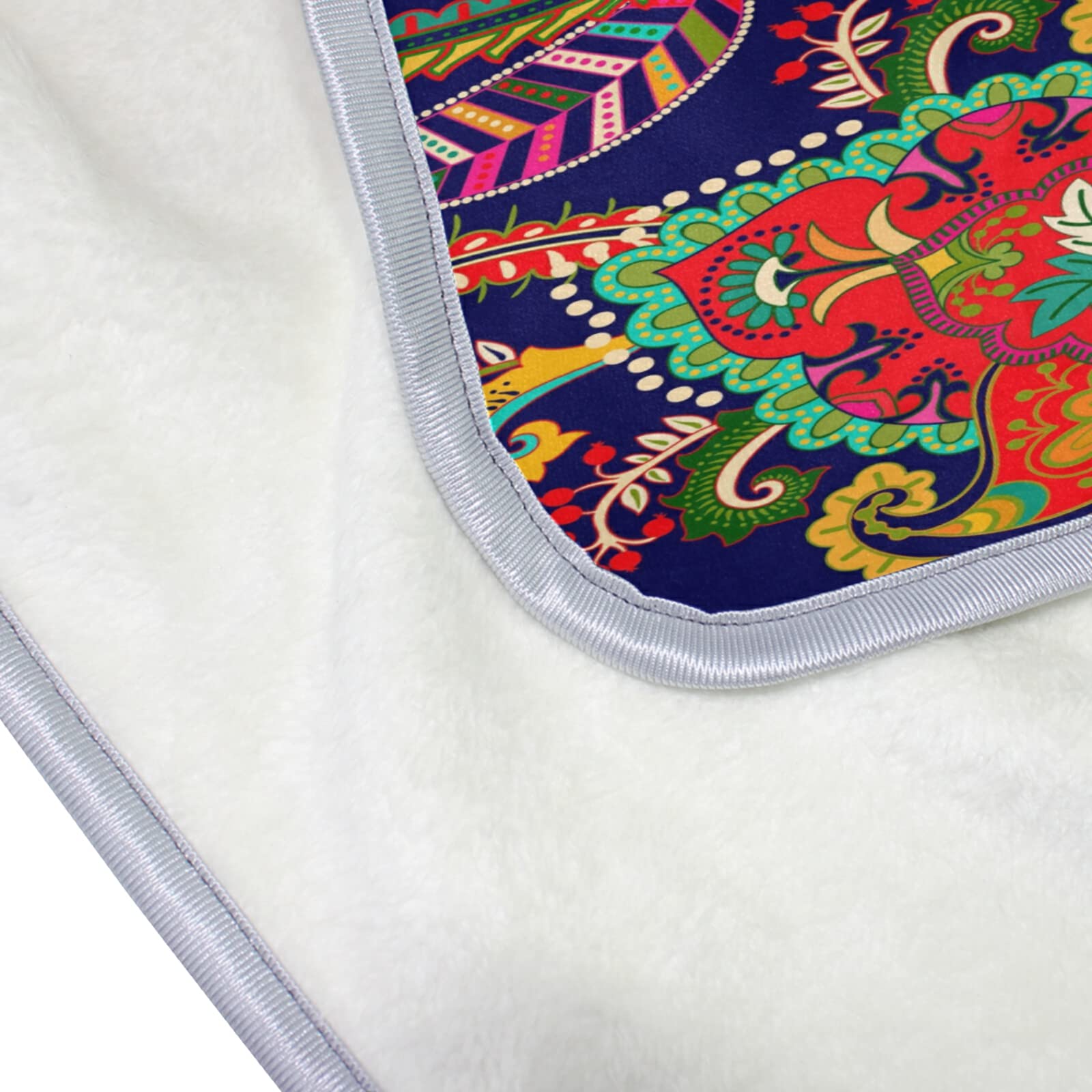 COZYhome - Coperta etnica con motivo floreale cachemire e fiori morbidi, coperta in pile, calda e soffice, per divano, camera da letto, viaggi, 150 x 230 cm