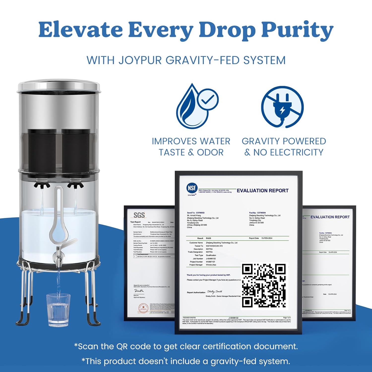 PF-1 Black Thickened Purification Elements,Replacement Filters for ProOne® and Berkey® Filters,ProOne® Big+ or Berkey® Big Countertop Gravity Water Filter System (2 Pack)