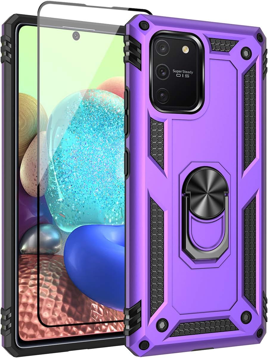 SunRemex Galaxy A71 5G Case [Not for A71 5G UW from Verizon] with Tempered Glass Screen Protector，A71 5G Case Kickstand [ Military Grade ]. Drop Tested Cover for Samsung Galaxy A71 5G (Purple)