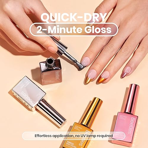 Miniatura 3 de Beetles - Juego de esmaltes de uñas de espejo, 6 colores, de secado rápido y alto brillo, secado al aire de larga duración, para el hogar,