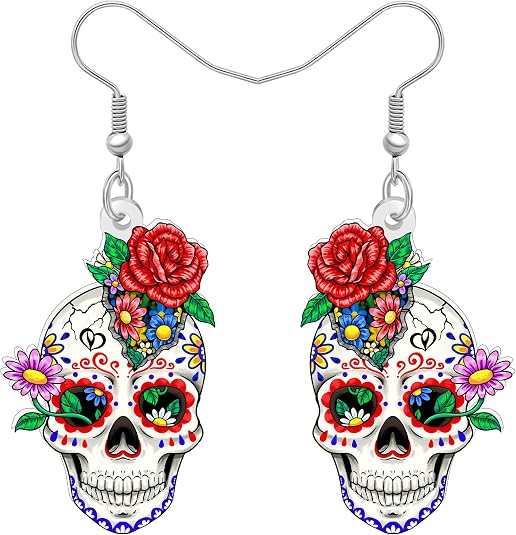 Day of the Dead Sugar Skull Earrings Halloween Gifts
