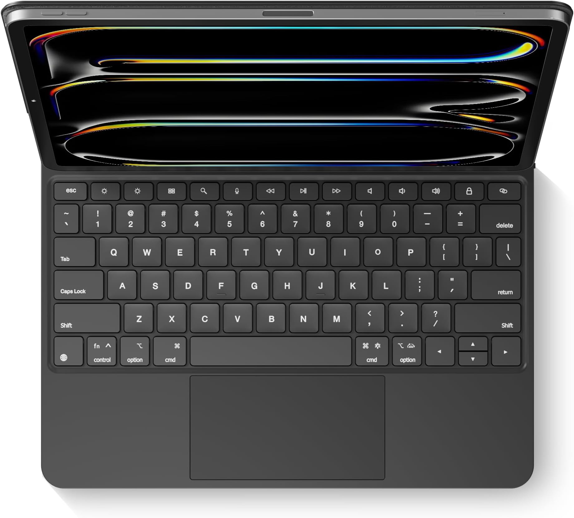 edaiserWireless Keyboard Case for Apple iPad Pro 13-inch (M4) 2024: Smart Multi-Touch Trackpad, RGB Backlit, Black