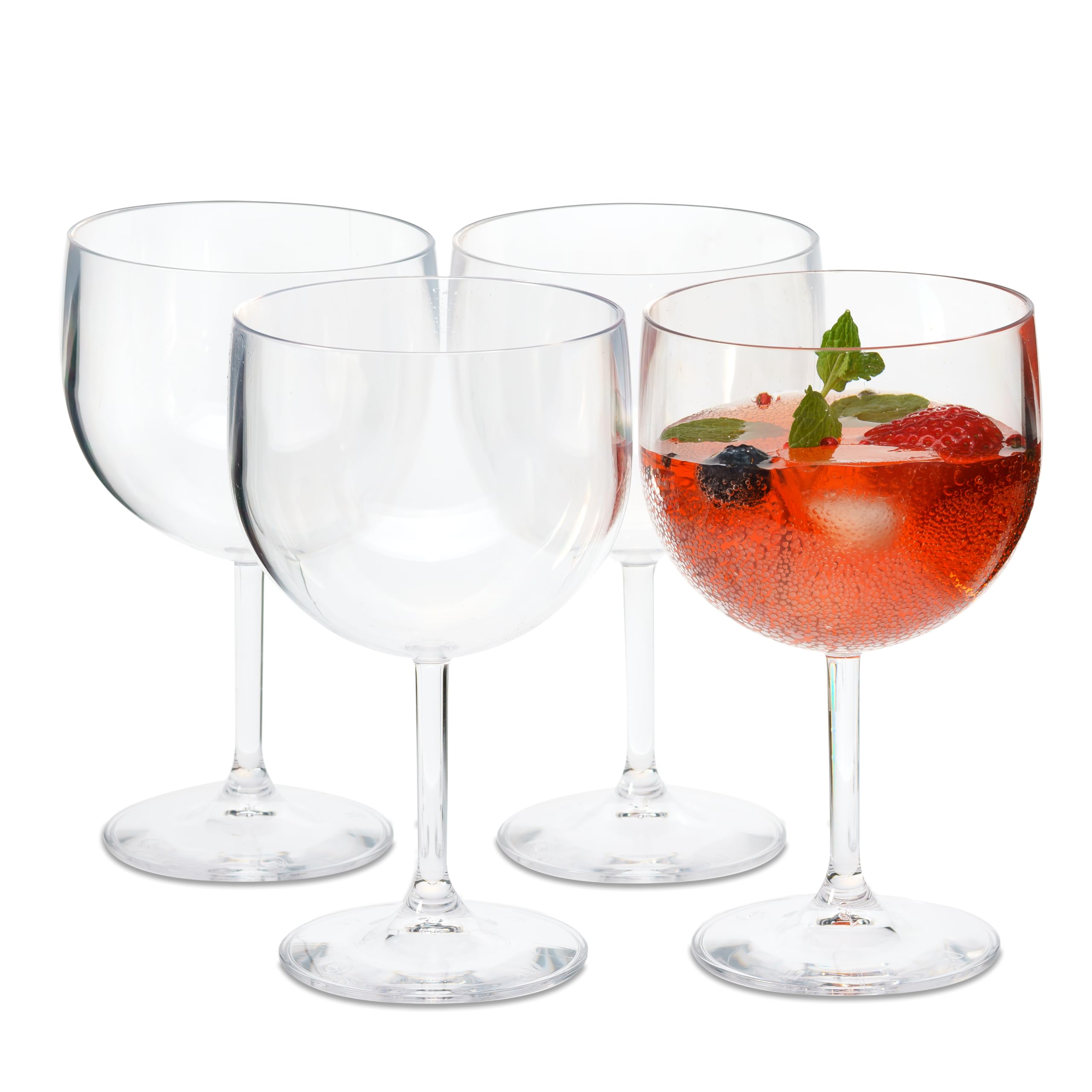 Plastik Gin Tonic cocktailgläser longdrinkgläser kunststoff Unzerbrechliche | Ballon hartplastik Plastikbecher | Wiederverwendbar und Spülmaschinenfest | 0,6L - Plastikgläser gläser set