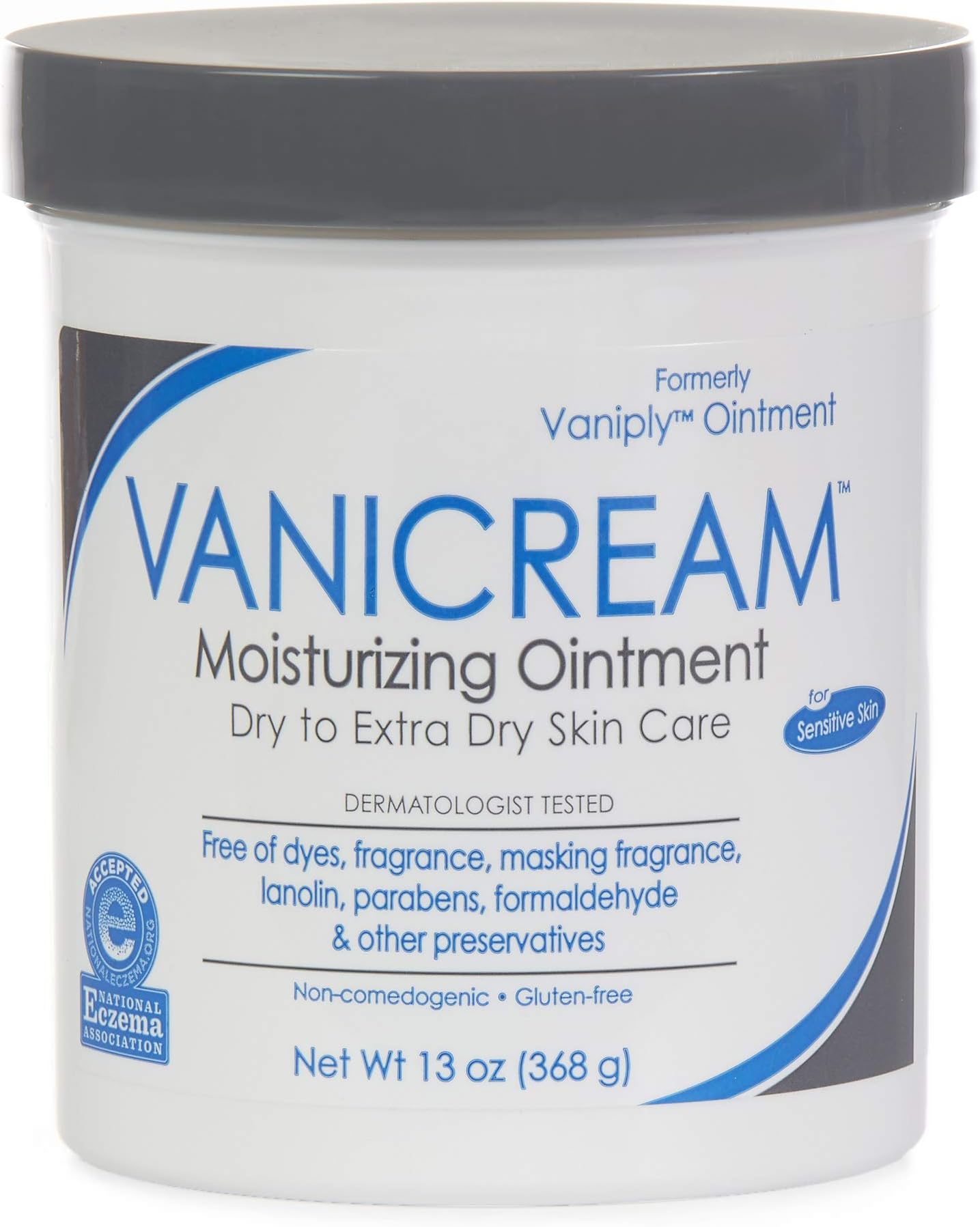 Vanicream Vaniply Ointment | Skin Protectant | Fragrance and Gluten Free | For Sensitive Skin | Soothes Dry, Irritated, Itchy & Chaffing Skin | 13 Ounce Tub