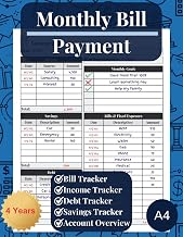 Monthly Bill Payment Tracker: Budget and Expense Tracker - Including Yearly Summary, Savings and Debt Overview (110 Pages, 8.5x11, A4)