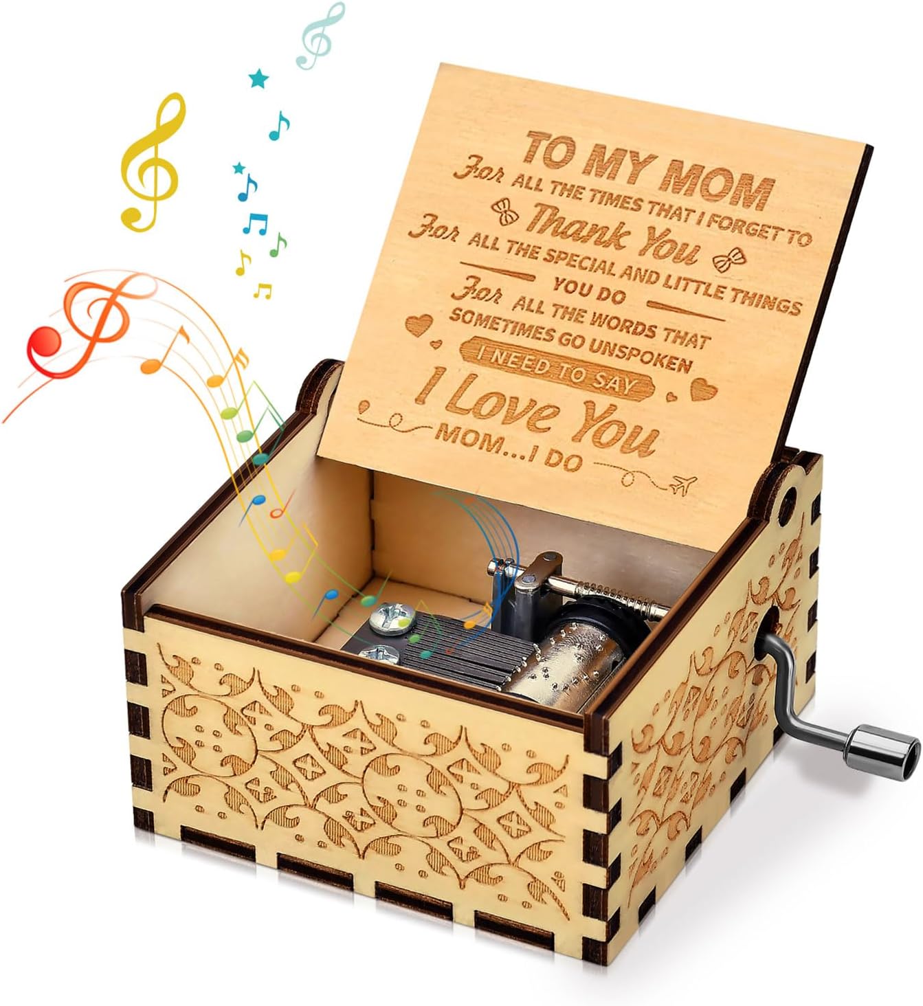 Mothers Day for Mom Gifts from Daughter Son for Mothers Day Birthday Best Mama Hand Crank Music Box