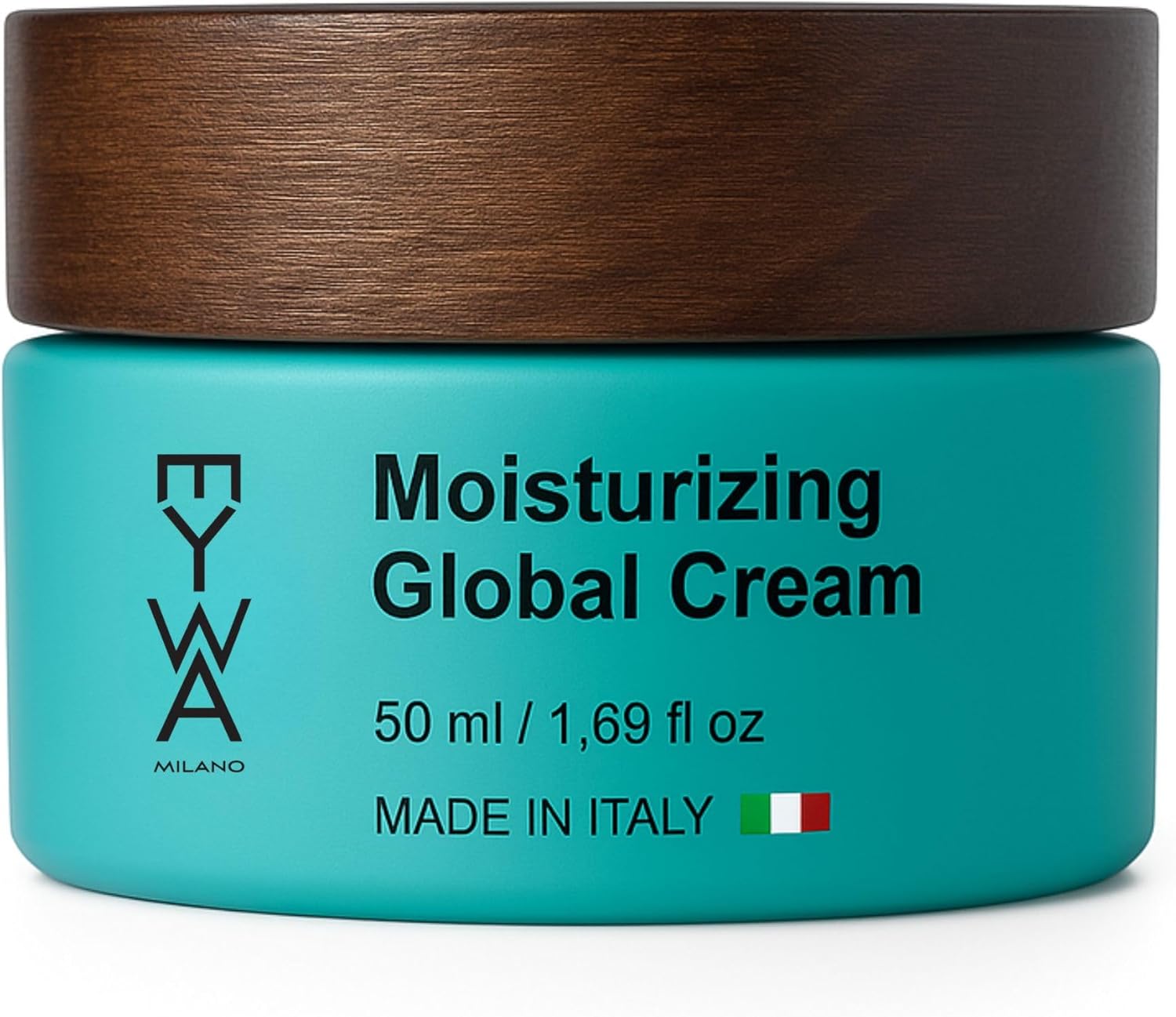 EYWA Milano Moisturizing Global Cream – Veganistische anti-aging gezichtscrème – met hyaluronzuur, vitamine E, jojoba-olie – natuurlijke huidverzorging, droge, normale en gevoelige huid – 50 ml