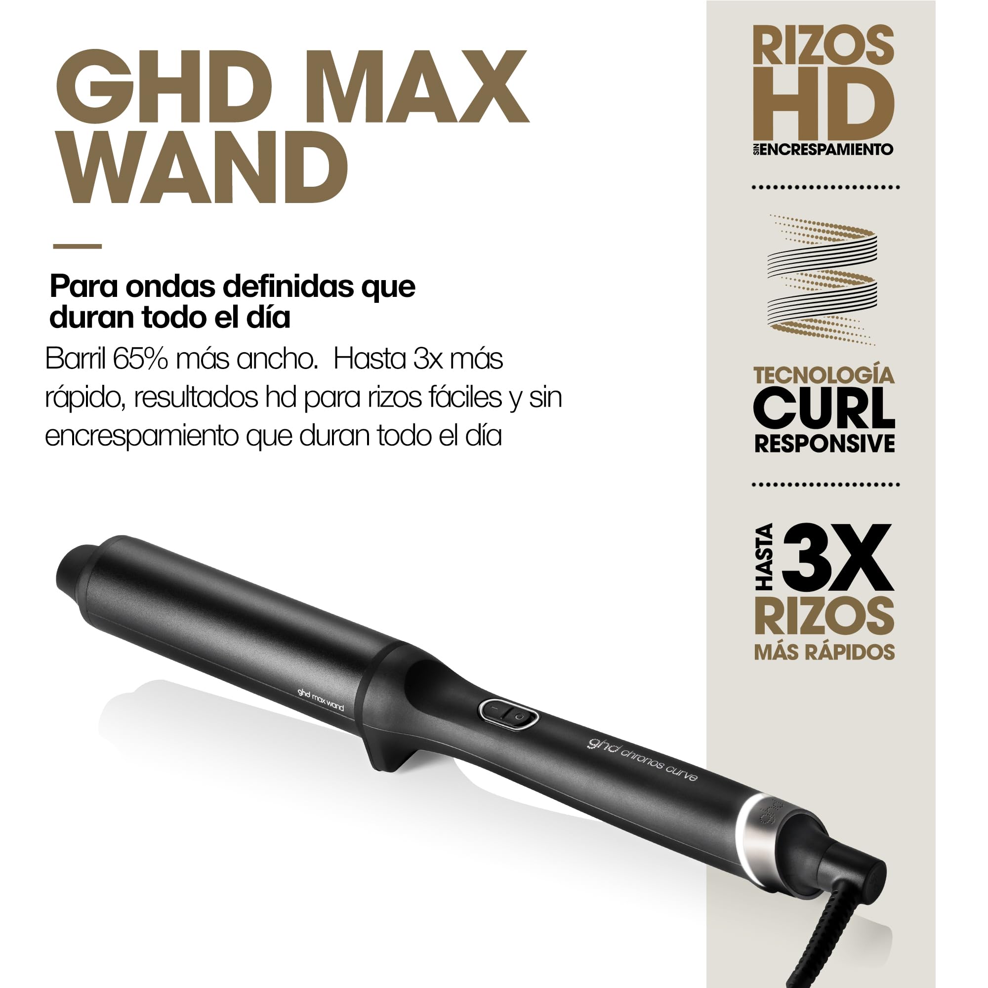 ghd Chronos Curve Max Wand Rizador Profesional 38mm Barril