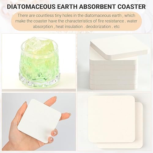 Miniatura 3 de Lallisa Posavasos de diatomita absorbentes de agua con diseño ranurado, bandeja de diatomita blanca para jabón, cocina, baño, botella, ducha,