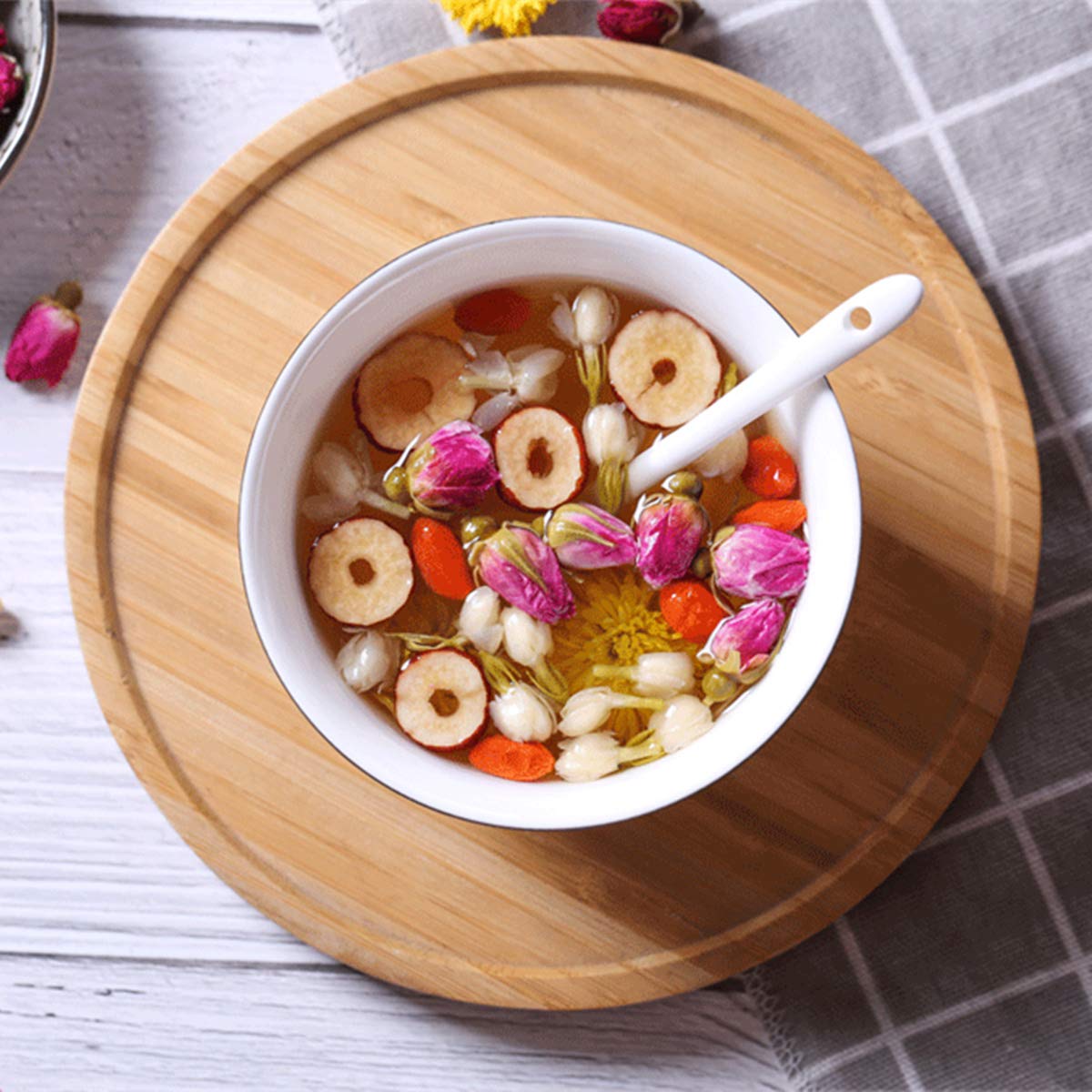 Chino Herbal Té Flor Fruta Té Rosa Té Dorado Seda Crisantemo Embotellado Nuevo Perfumado Té Cuidado de la salud Flores Té Comida verde saludable (25g de camelia dorada)