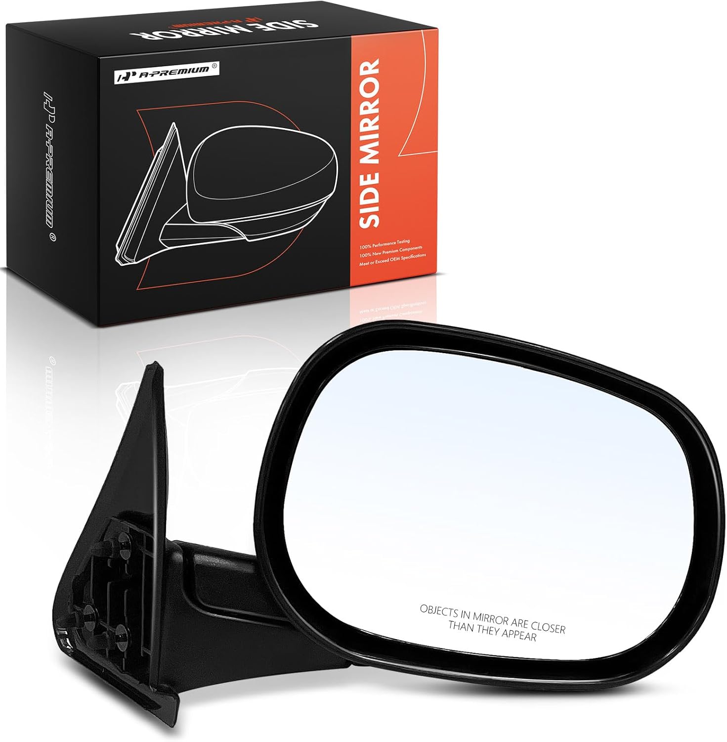 A-Premium Passenger Side Manual Door Mirror - Compatible with Dodge Ram 1500 1998-2001, Ram 2500 3500 1998-2002 - Non-Heated Manual Folding Textured Blac Outside Rear View Mirror - Replace# 55076478AB