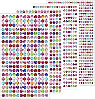 Vista 34 de 1799 piezas de pegatinas de gemas - Gemas de imitación autoadhesivas para manualidades - Con temática del Día de San Valentín, pegatinas redondas