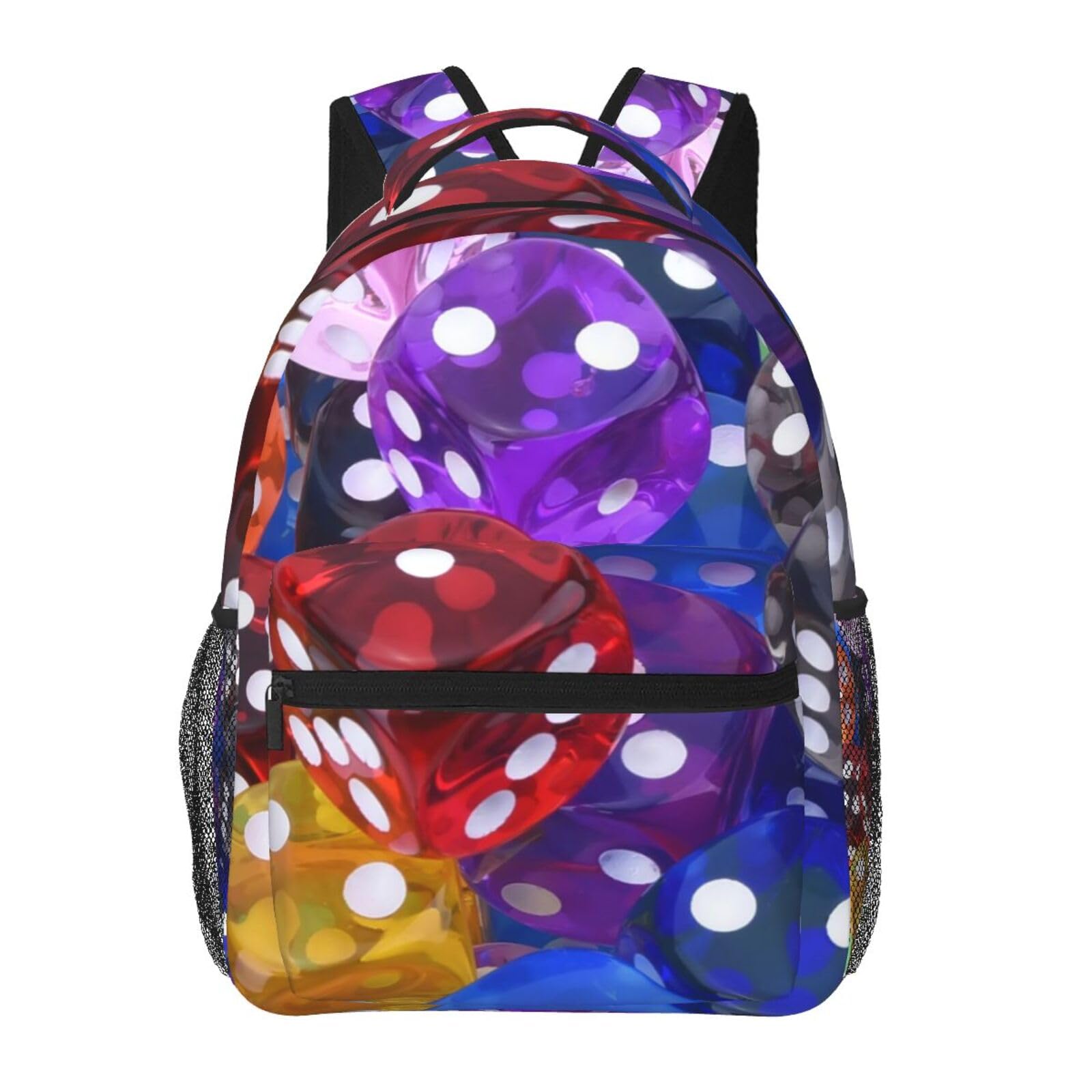 Sac à dos motif horreur jeu de dés violet avec compartiments ordinateur - 8