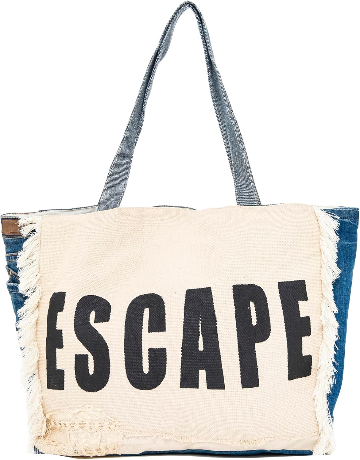 Back From Bali Womens Denim Escape Tote Bag Classic Lightweight Shoulder Boho Purse Handbag