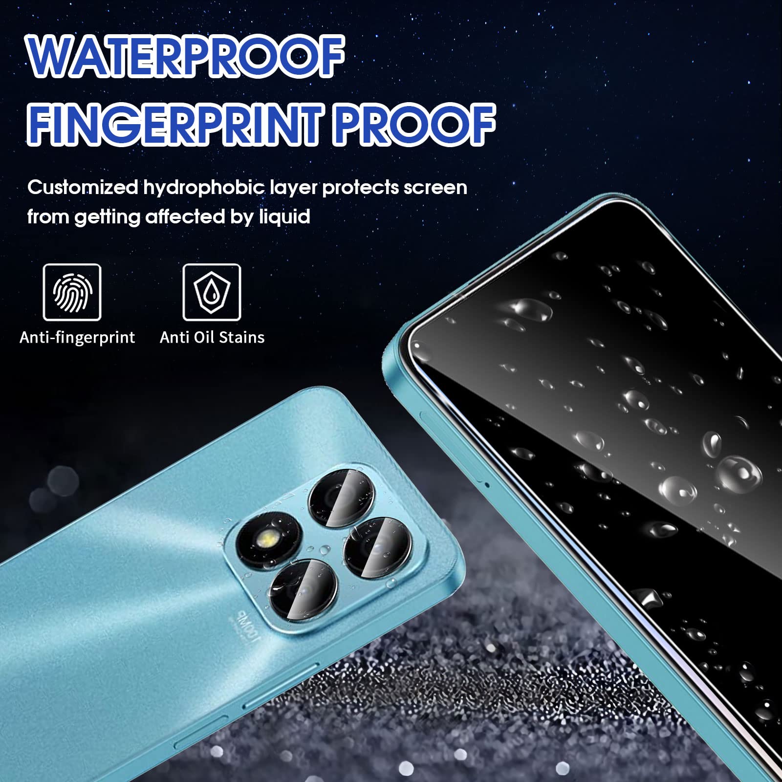 Reeshu 2 Vetri Temperati Per Honor X8a – Con 2 Pellicole Per Fotocamera, 9H Antigraffio, Trasparenti