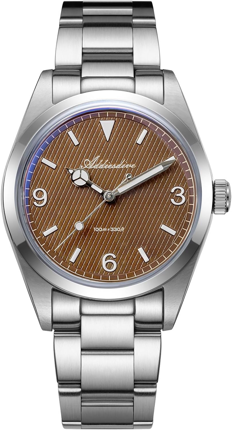 ADDIESDIVE 36 MM Small Dial Mens Wrist Watches Smooth Sweep Second Quartz Movement Luminous Waterproof 100 M Analog Dress Watches for Men