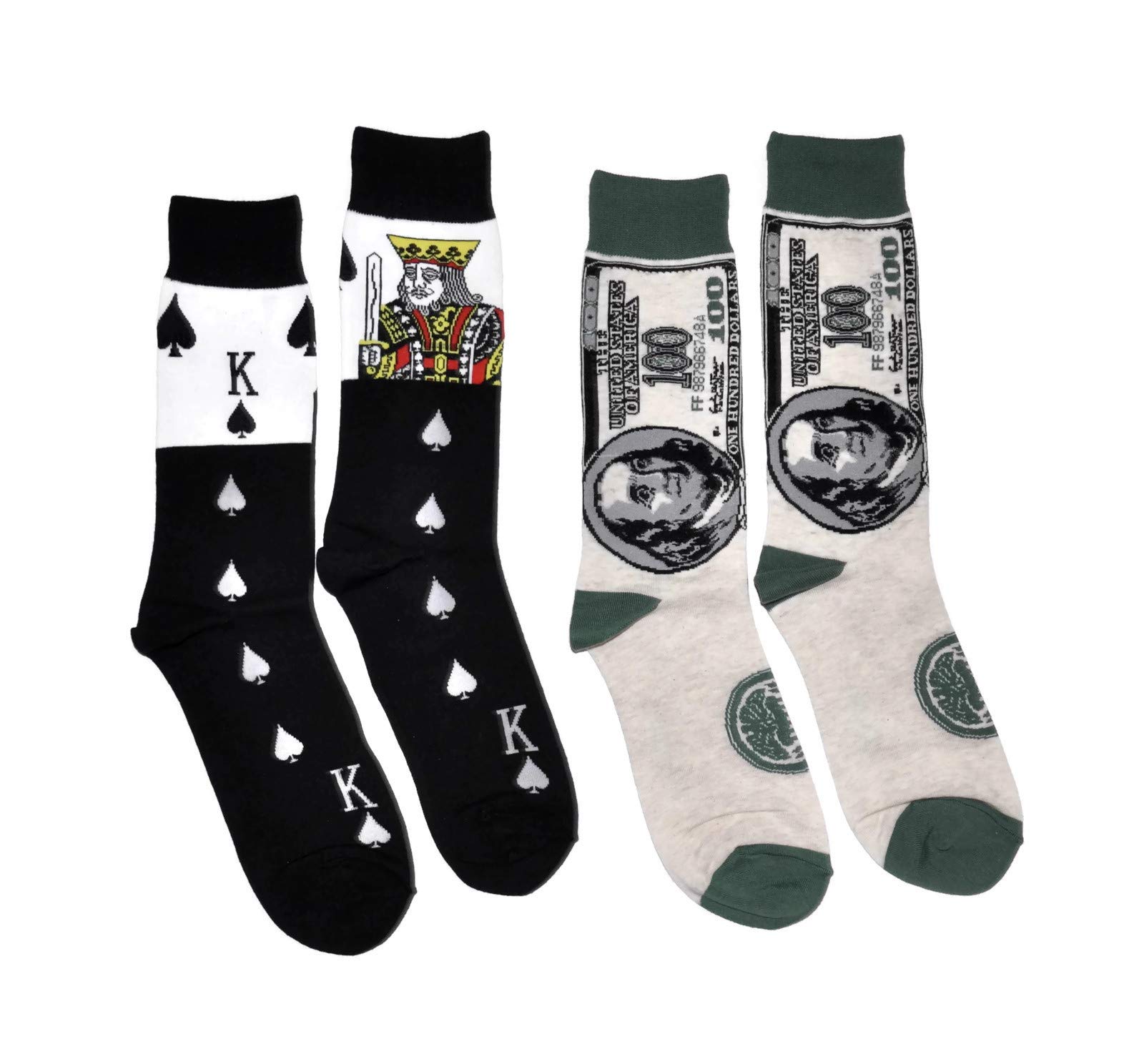 Bop ClassyMens Fun Novelty Crew Socks - 2 Pair Set