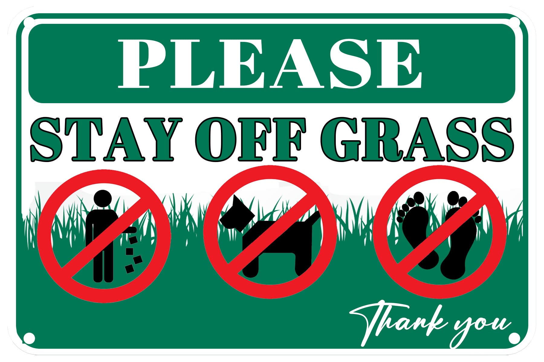 Color Stay Off Grass Sign, 8 Inches By 12 Inches - Keep Off Grass Sign - Don't Walk On Grass Lawn Sign - No Dog Pooping Peeing Sign - Curb Your Dog Sign