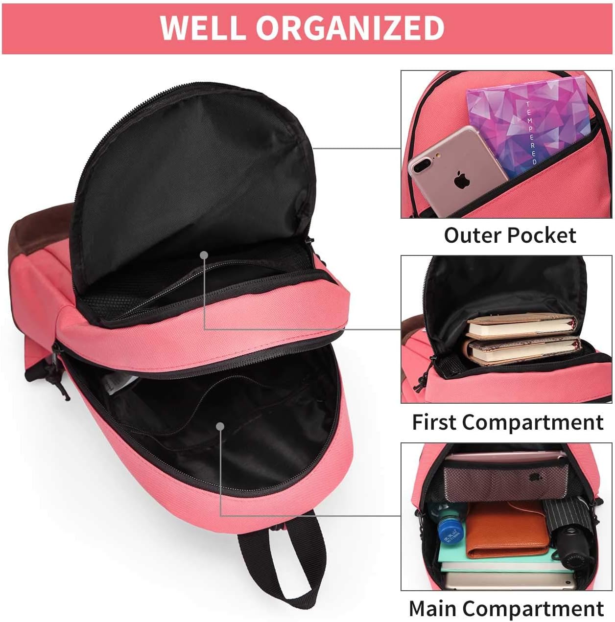 VASCHY Sling Bag, Mini Backpack Two Ways to Carry Adjustable Convertible Crossbody Chest Small Backpack
