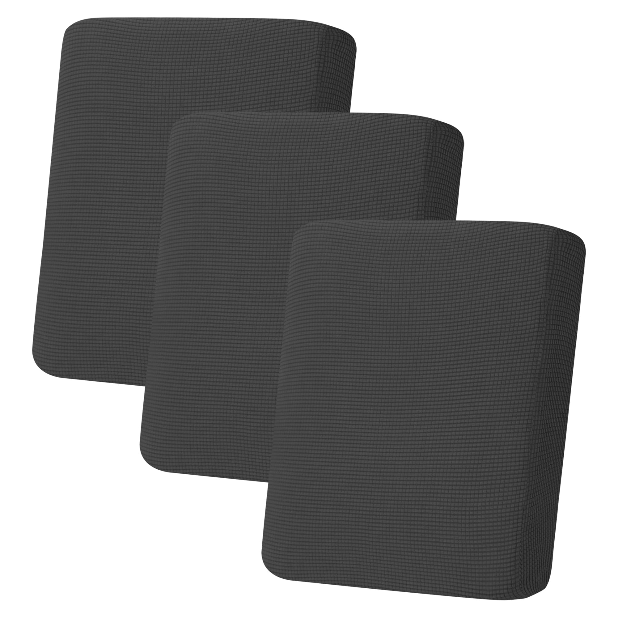 Easy-Going Stretch Individual Chair Couch Cushion Cover Sofa Cushion Furniture Protector Sofa slipcover Soft Flexibility with Elastic Bottom (3-Piece Sofa Cushion Cover, Dark Gray)