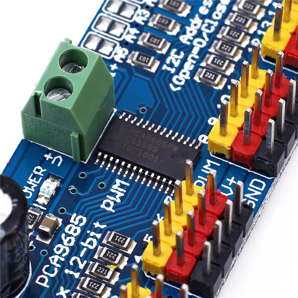 Amazon.co.jp: PCA9685 16 チャンネル 12 ビット PWM サーボ モーター