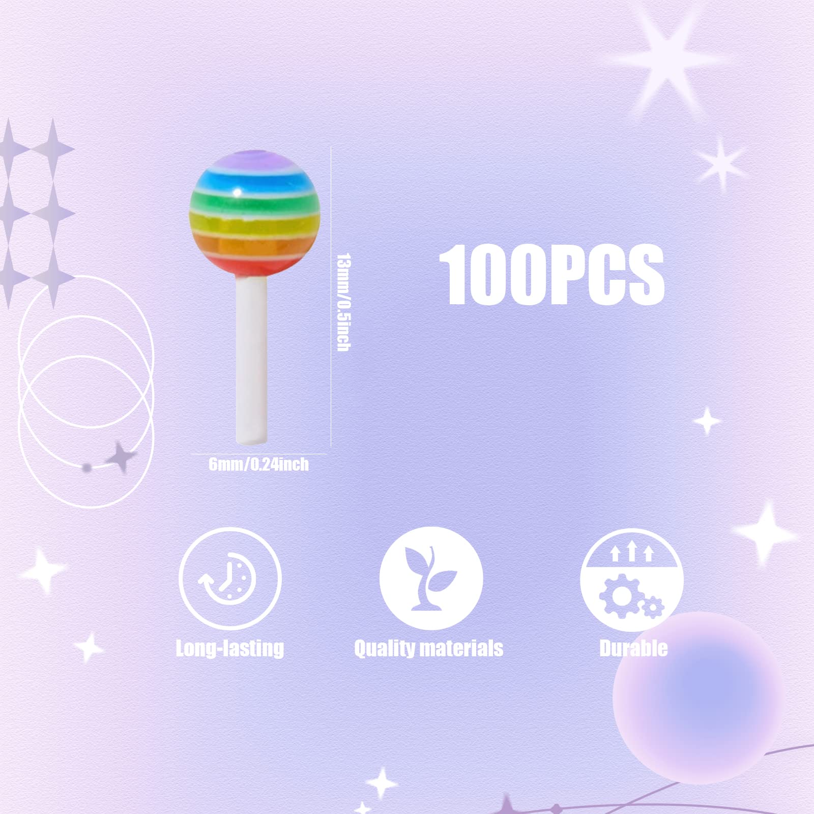 Amazon | ネイルパーツ ロリポップ 約100個 3d 立体 大きめ カラフル