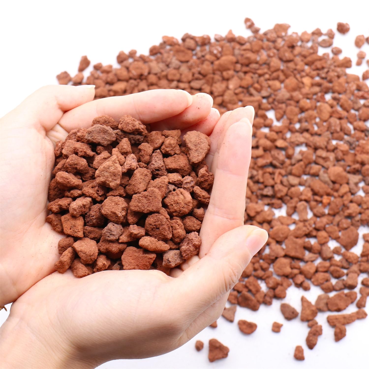 Roca volcánica para plantas. Roca de lava de color rojo. 1/5 pulgadas - 10 libras para macetas suculentas, macetas, plantas, jardinería, interior, manualidades, rellenos de jarrones