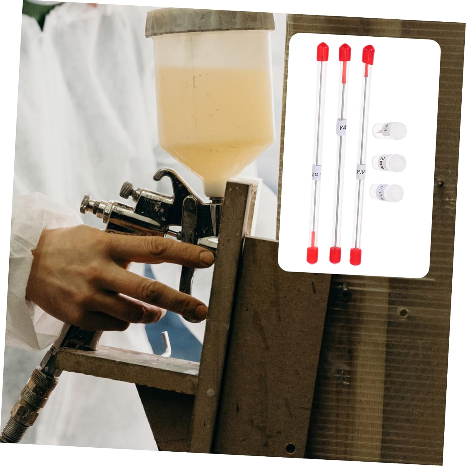 VILLCASE 18pcs Airbrush Needle Nozzle and Cap Replacement Compatible Various Airbrushes Includes and Nozzles Material for Artists and Hobbyists