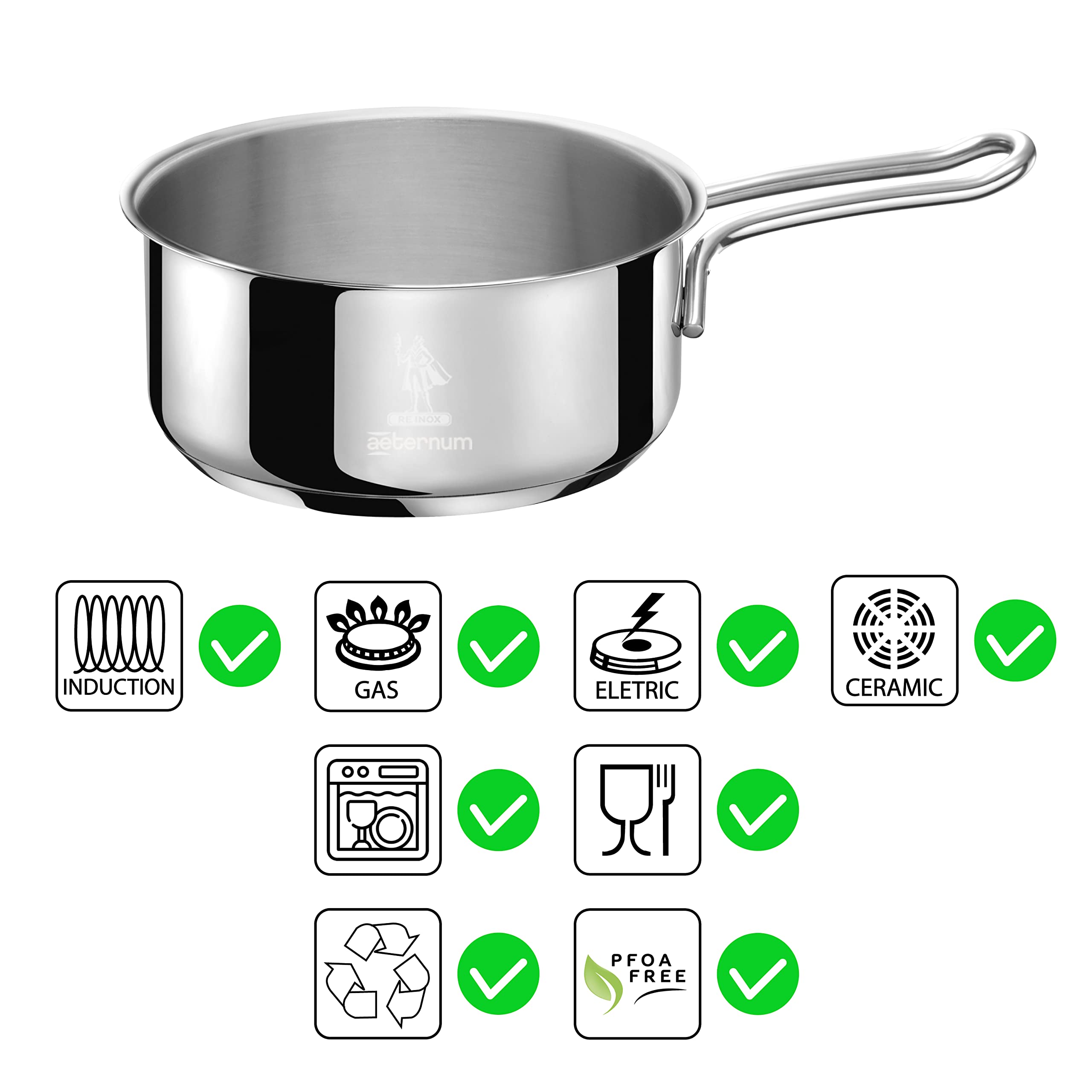 Cuit-Asperges Aeternum Divine - Acier Inox 18/10 - Compatible Induction - Diamètre 16cm