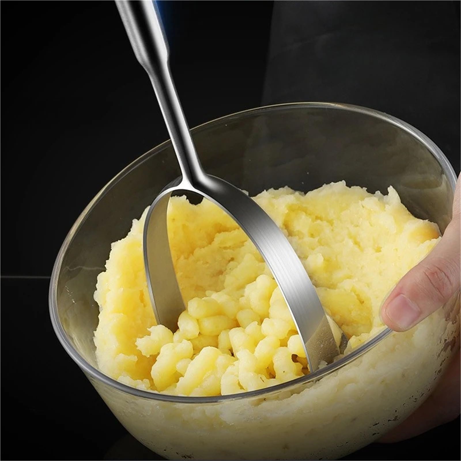 Kartoffelstampfer Edelstahl 1PC Edelstahl Kartoffelpüree Schlamm Presse Haushalt Kartoffelstampfer Küche Werkzeuge Haushalts Artikel(L)