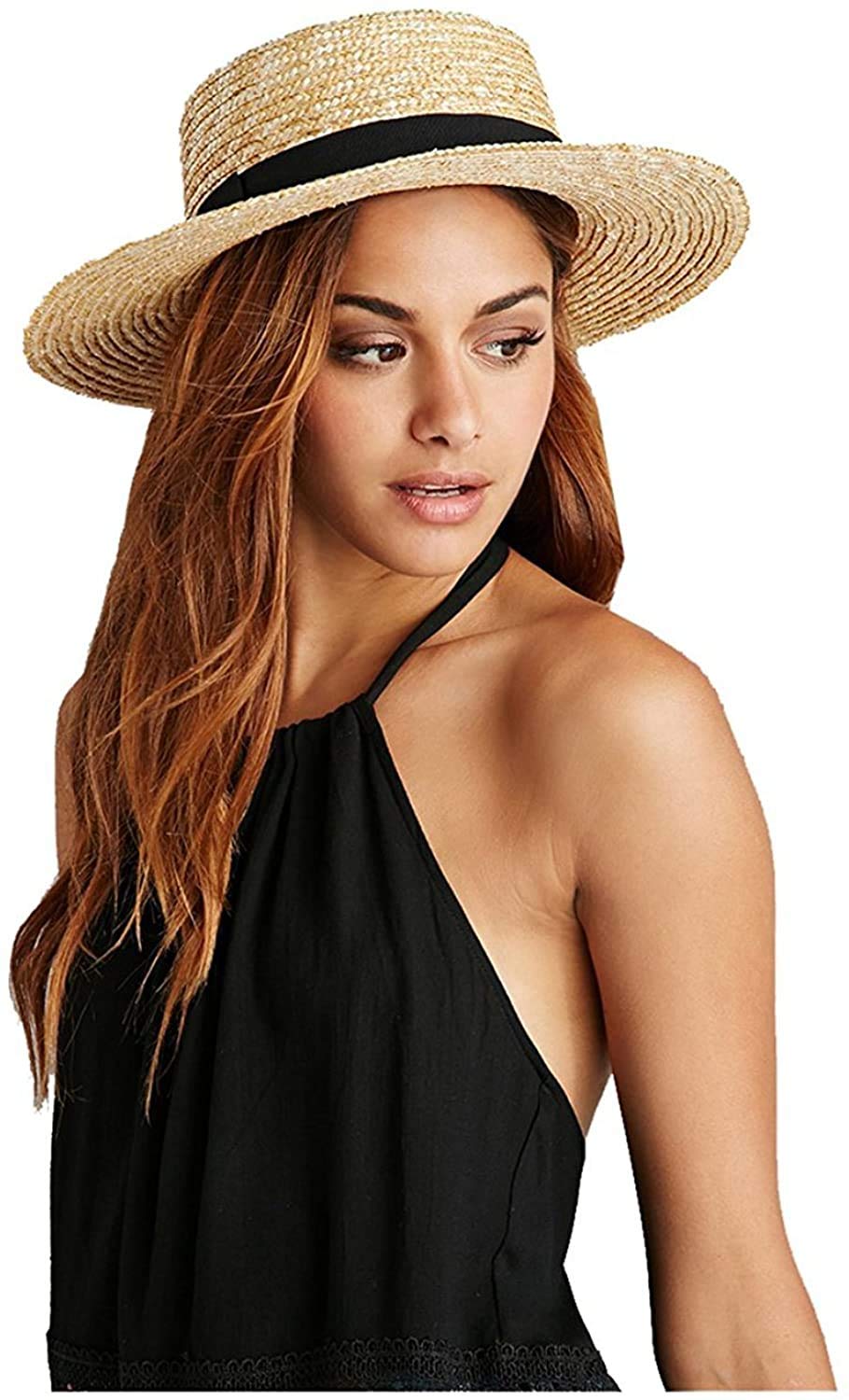Lack Of Colorwomens The Spencer Classic Straw Boater Hat