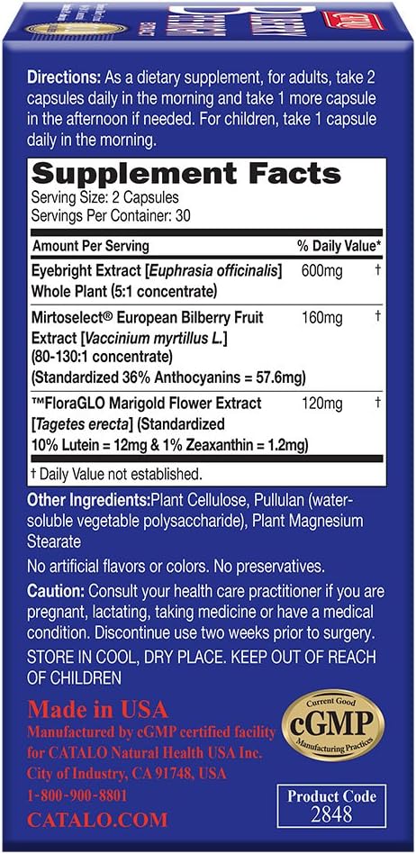 Bilberry Eyebright Extract Gold - for Fatigue & Blurry Vision - Eye Vitamins with Bilberry Lutein and Zeaxanthin Supplements for Eye Clarity -Halal - 60 Capsules - Image 2