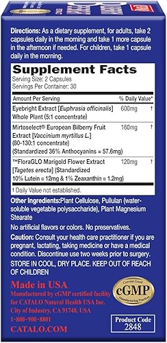 Miniatura 2 de Bilberry Eyebright Extract Gold - para la fatiga y la visión borrosa - Vitaminas oculares con arándano luteína y zeaxantina suplementos para