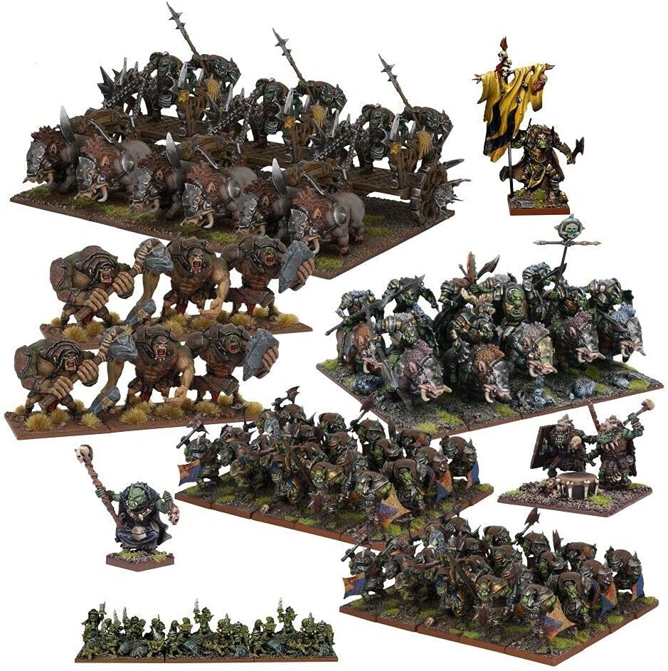 Mantic Games MGKWO111 Orc Army Miniature Model, Multicolour