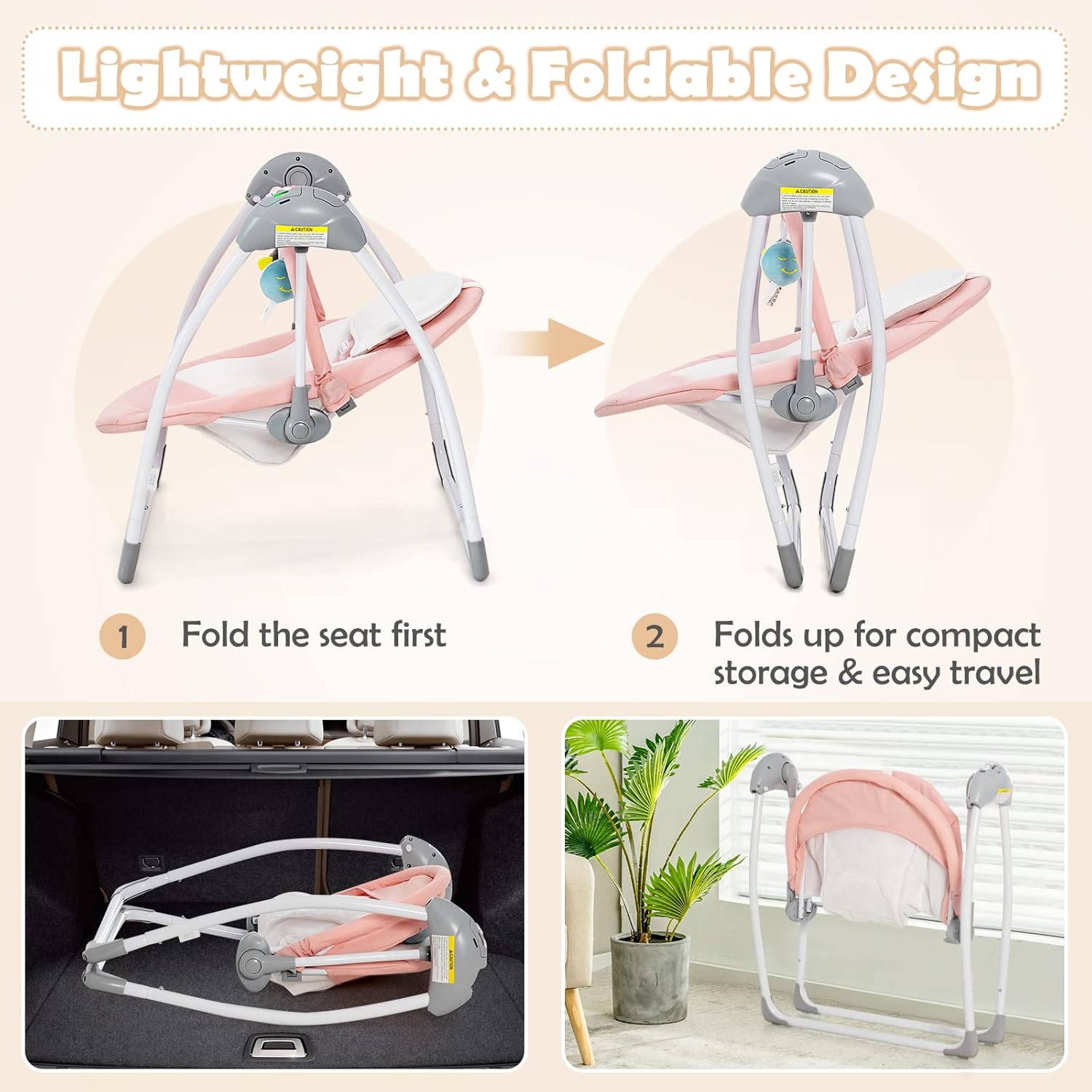 INFANS Baby Swing Foldable Design