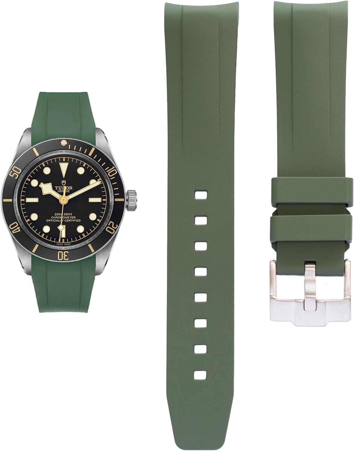 20mm FKM Rubber Band For Tudor Black Bay 58 Watches,