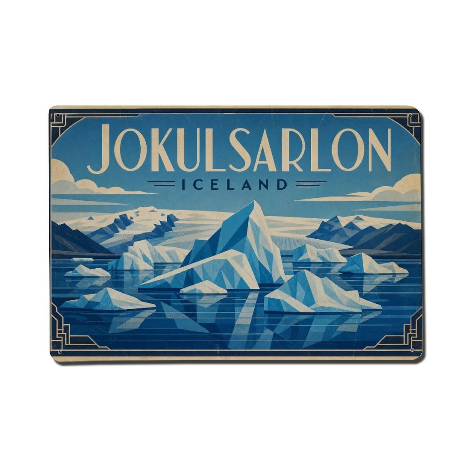 Travel Vintage Iceland Jokulsarlon Metal Tin Sign