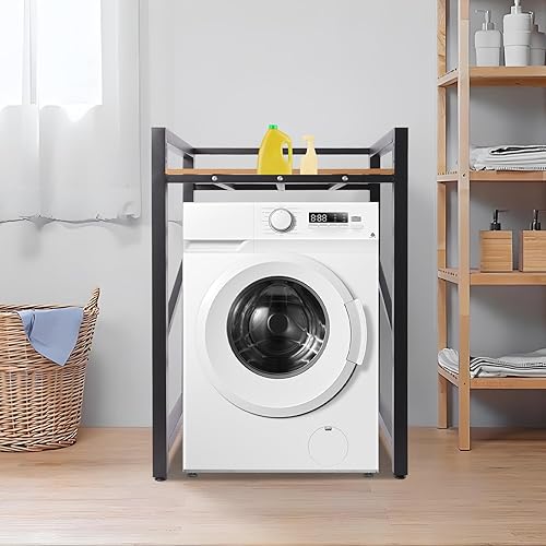 Miniatura 7 de Soporte apilable para lavadora y secadora de altura ajustable, estantes resistentes para lavadora y secadora para lavandería, apartamentos, garajes