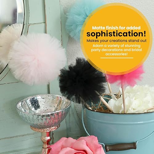 Miniatura 65 de Expo International Tul mate decorativo, tela de tul de poliéster ligero para tutús, disfraces y decoraciones de fiestas, lavable, fácil de usar, 6