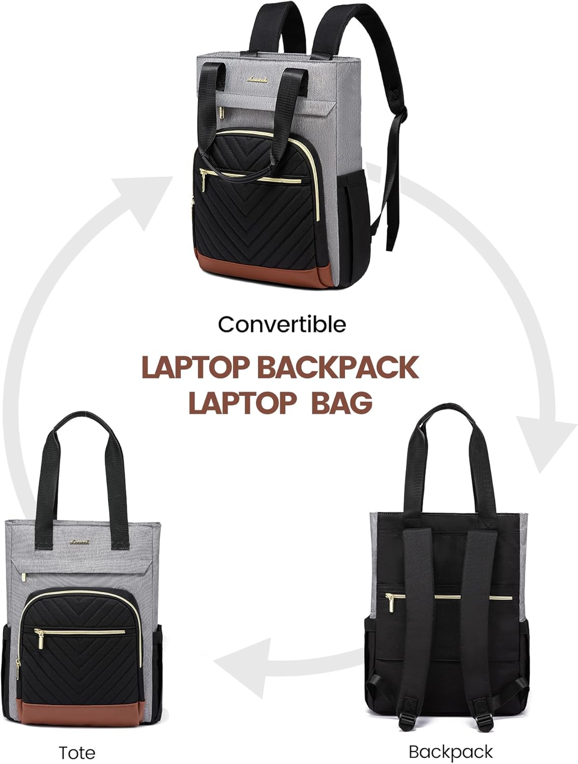 LOVEVOOK Laptop Backpack for Women, 17 Inch Work Laptop Bag Teacher Nurse Backpack, Wide Open Travel Backpack Purse Convertible Business Computer Tote Daypack - Image 7