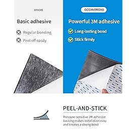 OCEANBROAD Self-Adhesive 48\'\'x16.8\'\' Boat Flooring with 3M Adhesive Backing EVA Foam Boat Decking Faux Teak Marine Non-Slip Sheet for Jon Boats Yacht Helm Pad Floor, Camel Brown with Black Seam Lines