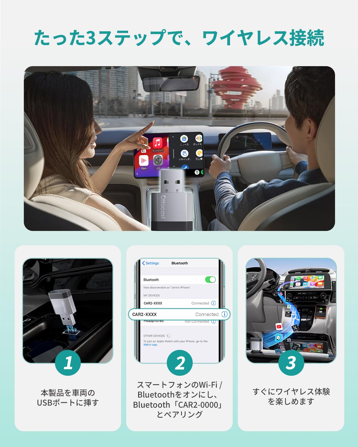 【公式】OTTOCAST MINI Nova 2026年新登場 車載用ワイヤレス Amazon.co.jp: 【公式】OTTOCAST MINI Nova 2026年新登場 車載用