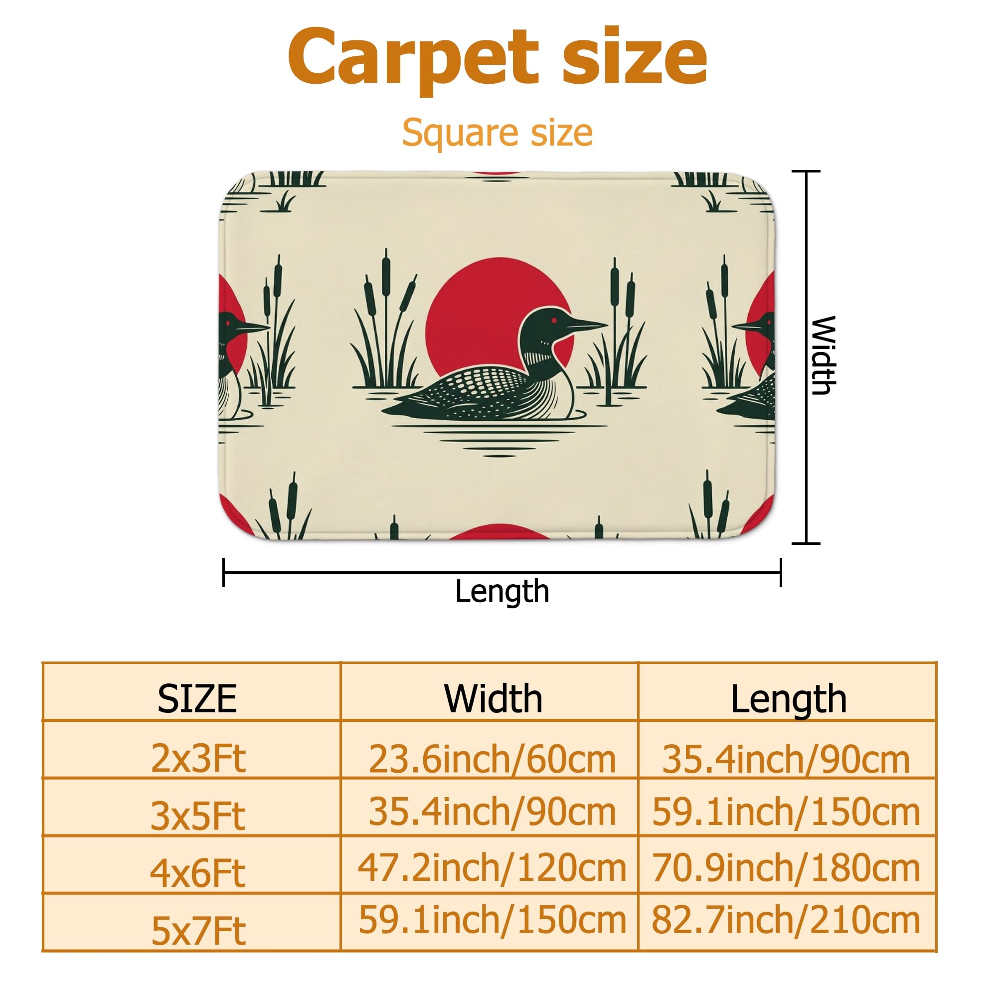 Loon - Alfombra rústica natural con diseño de cola de gato para sol, verano, color rojo, de pelo bajo, esponjosa, suave, rectangular, resistente a las manchas, para sala de estar, dormitorio, aula