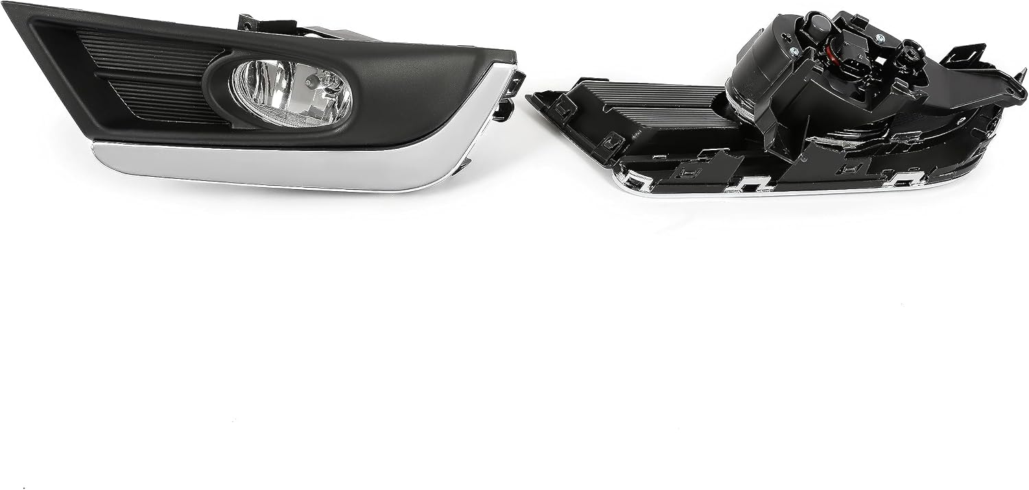 HECASA Fog Lights Compatible with 2017-2019 Honda CR-V CRV Replacement for HO2593141 HO2592141 HO1038134 HO1039134 Front Fog Lamps w/Bulbs Clear Lens Driver&Passenger Side