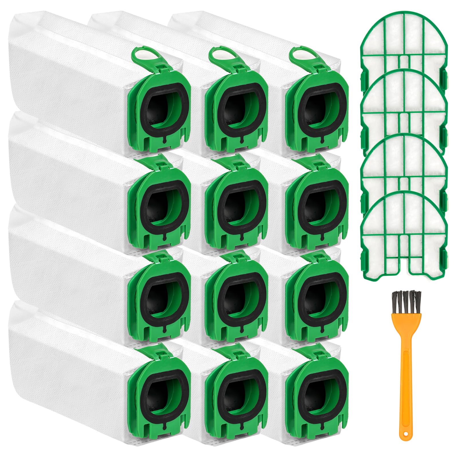 14 Sacchetti Per Aspirapolvere Vorwerk VB100/FP100 + 2 Filtri E Spazzola – Kit Completo Per Kobold, Filtrazione Al 99,99%