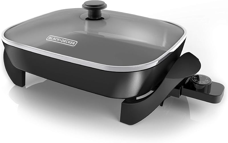 BLACK+DECKER 12x15-Inch Electric Skillet with Glass Lid