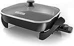 BLACK+DECKER Electric Skillet, Variable Temperature Control, Nonstick Cooking Surface, Dishwasher Safe, Tempered Glass Lid, 12