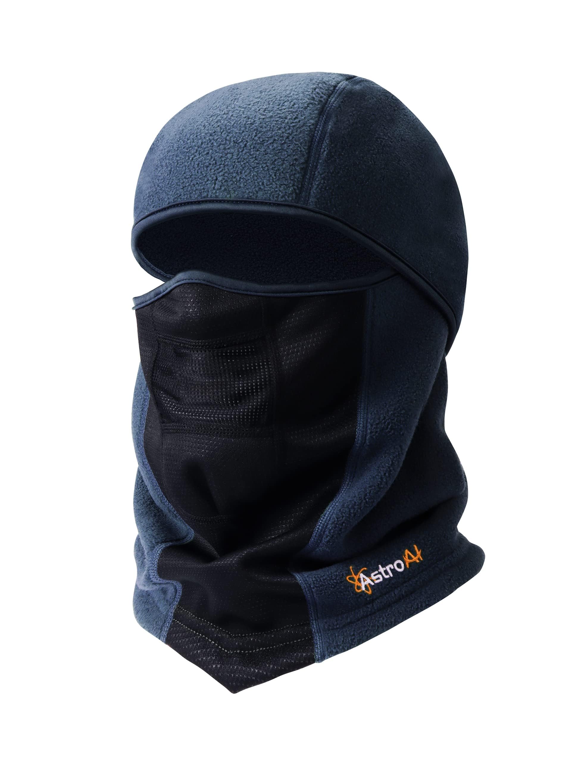AstroAI Balaclava Ski Mask Winter Fleece Thermal Face Mask Cover for Men Women Warmer Windproof Breathable, Cold Weather Gear for Skiing, Outdoor Work, Motorcycling, Snowboarding, Blue-M, 21.5-23"