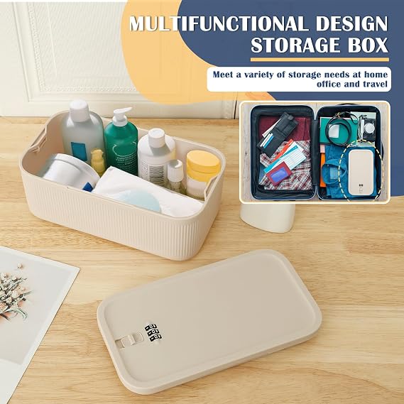 Lockable Box with Combination Code Portable Medication Small Lock Box Secure Medicine Safe, Phone Jail, Snack Box Food Safe Locking Boxs for Home, Fridge, Office, Or Travel