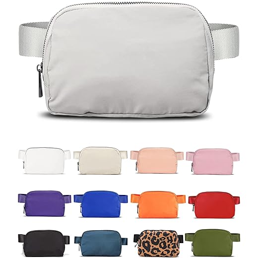 YOSHUYUKI Waist Belt Bag for Women Lulu Dupes Mini Small Crossbody Purse Sling Bag Cute Fashion Waterproof Fanny Pack Over The Shoulder Bags Fashionable Travel Running Belt Pouch Bum Bag Navy Yellow